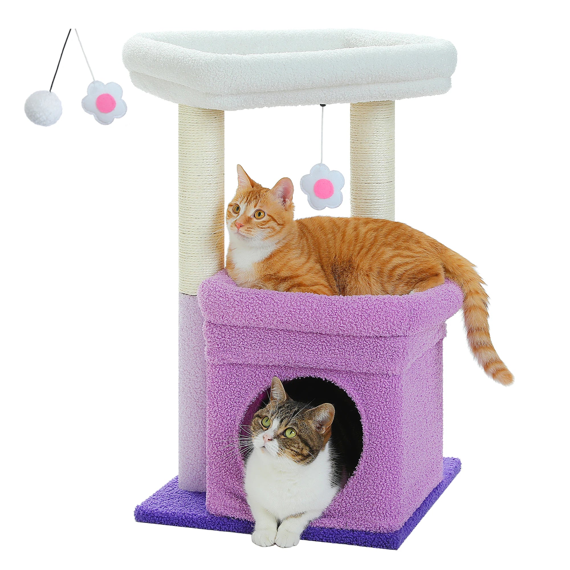 Cat Tree Cat Tower With Cozy Condo Wide Top — alternate color or size view for cats