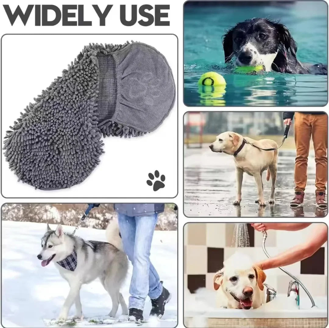 1Pcs Super Absorbent Pet Bath Towel Quick-drying Cat Towels Convenient Soft Bath Robe Dry Pet Cleaning Washcloth Dog Accessories — imagem 6
