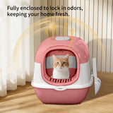 Switchable Open/Semi-Enclosed Cat Litter Box, Extra Large Jumbo Size for Multi-Cat Households, Splash-Proof and Anti-Tracking, Dual-Mode Over-the-Top Litter Pan, Low-Entry for Easy Cleaning，Suitable for cats of different sizes — imagem 8