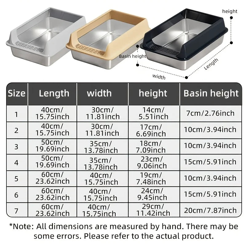 Stainless Steel Litter Box Semi-enclosed — detail view for cats