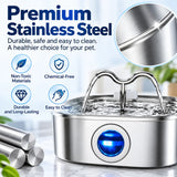 3.2L Stainless Steel Cat Water Fountain – Continuous Flow Pet Drinking Fountain with Water Level Window